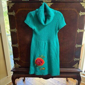 Judith March Bohemian Turtleneck Knit Sweater Dress